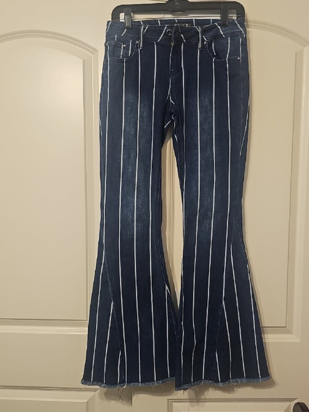 Grace in LA Blue Striped Jeggings